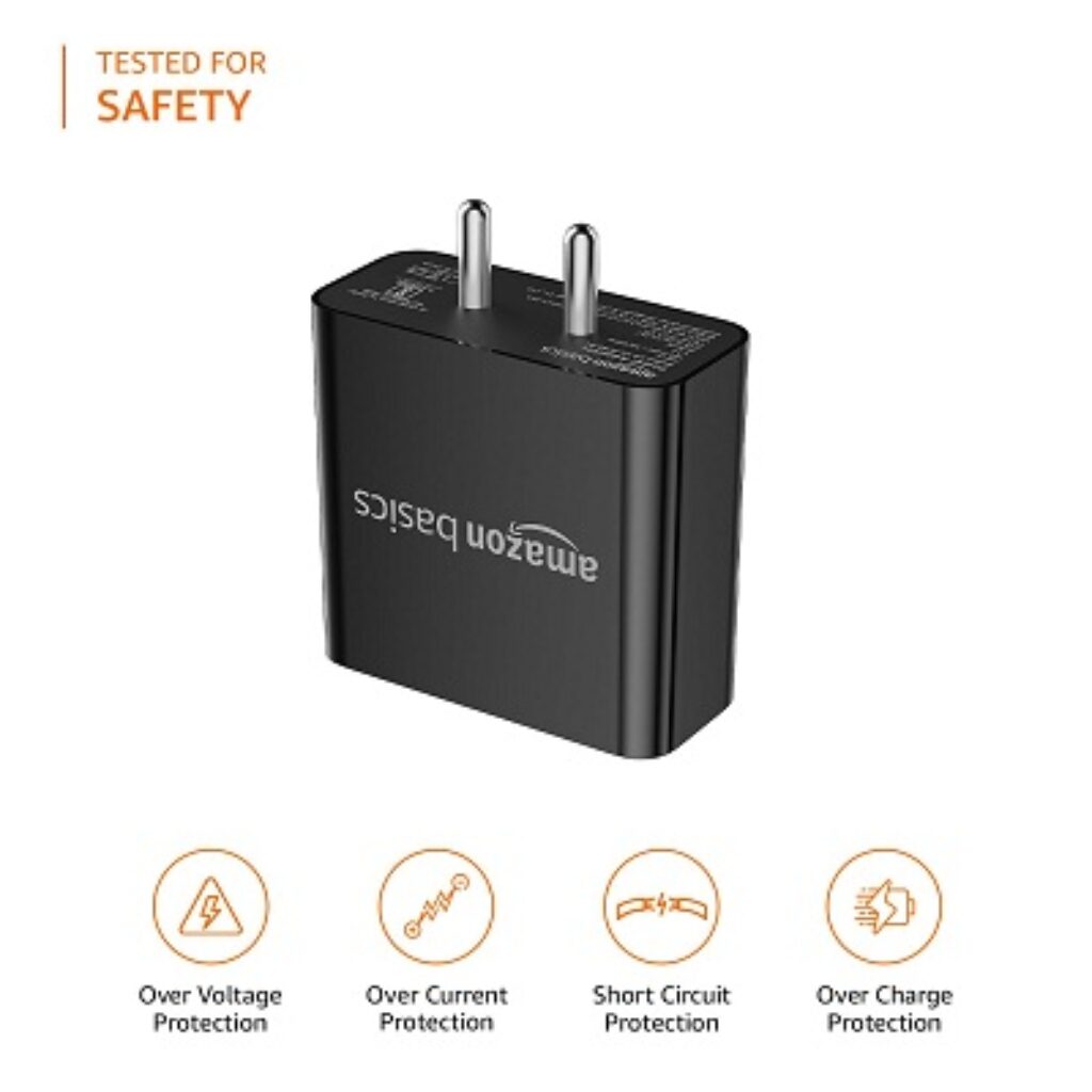 Amazon Basics 65W Compact Wall Charger, Dual Port