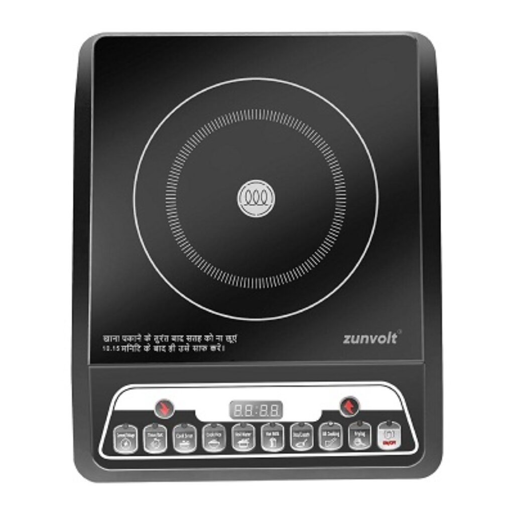 ZunVolt 2000W Unbreakable Glass Push Button Induction Cooktop