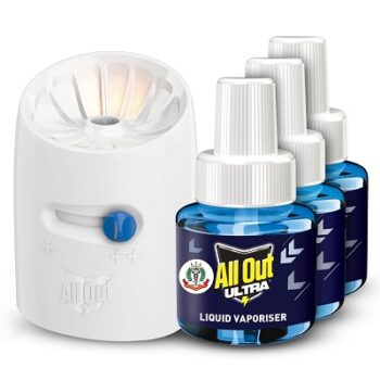 All Out Ultra Liquid Vaporizer, Machine + 3 Refills (45ml each)