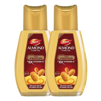 Dabur Almond Hair Oil - 580ml(290ml*2) | Provides Damage Protection