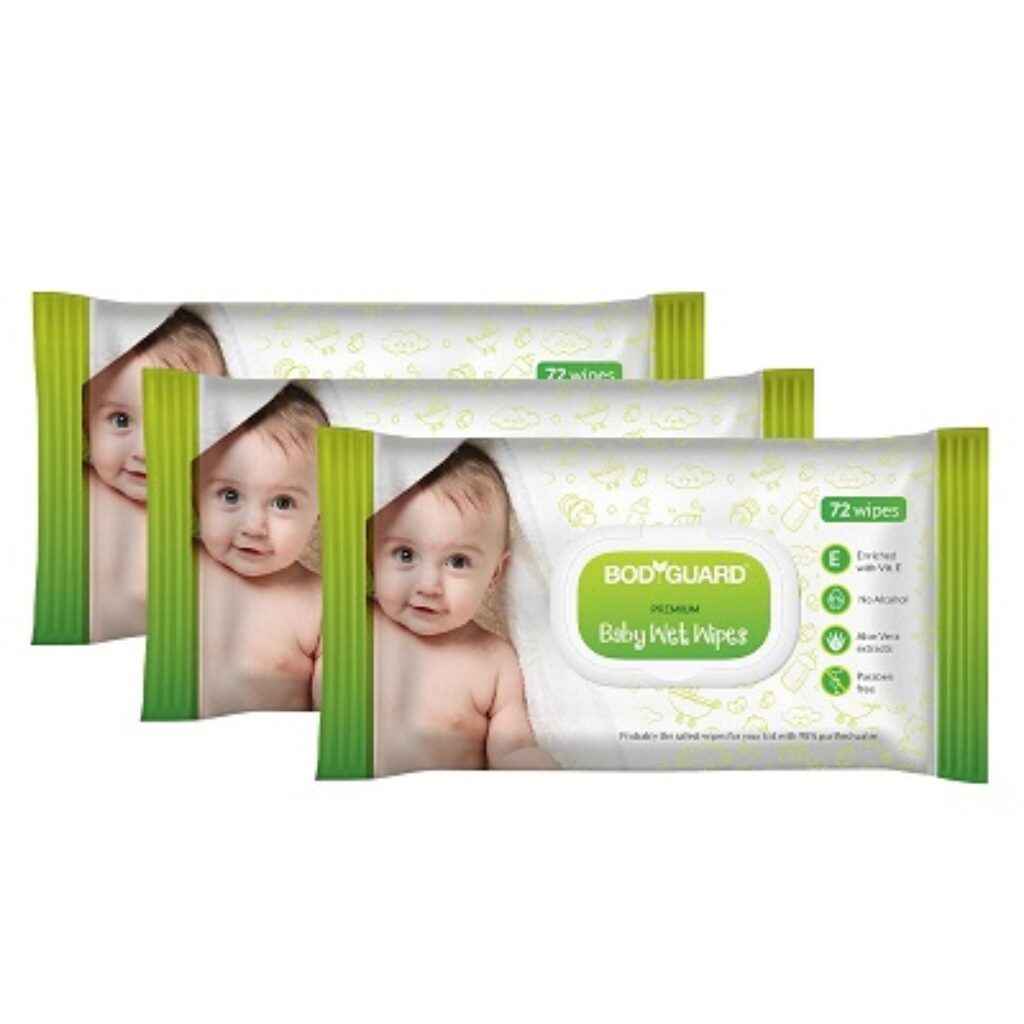 Bodyguard Aloe Vera Based Natural Wet Wipes For Babies With Goodness Of Vitamin E