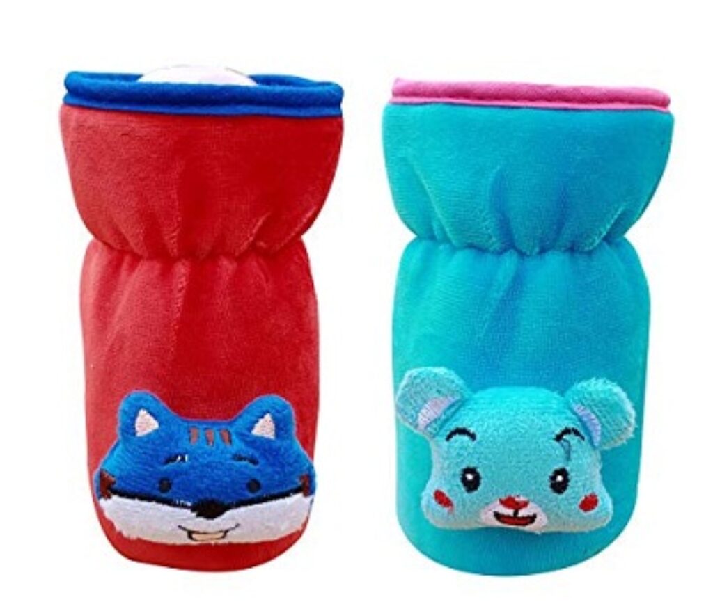 THE LITTLE LOOKERS Bottle Cover for Feeders Soft Plush Stretchable Baby Feeding Bottle