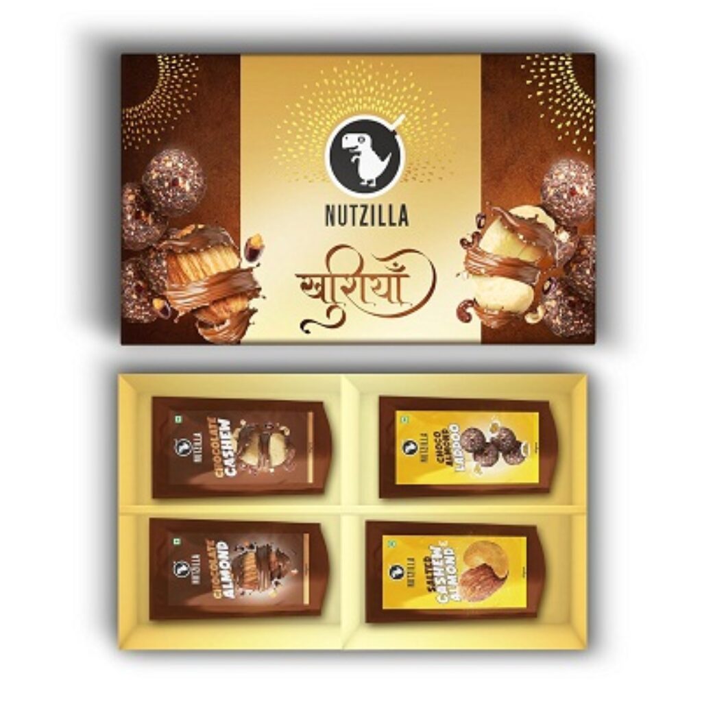 Nutzilla By Bevzilla Diwali Gift Box & Hamper | 4 X 40 grams Pack