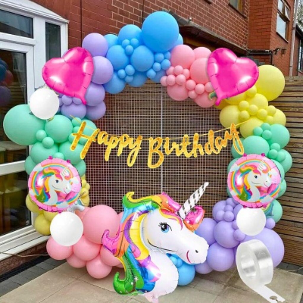 Flyloons Unicorn theme birthday decoration Kit