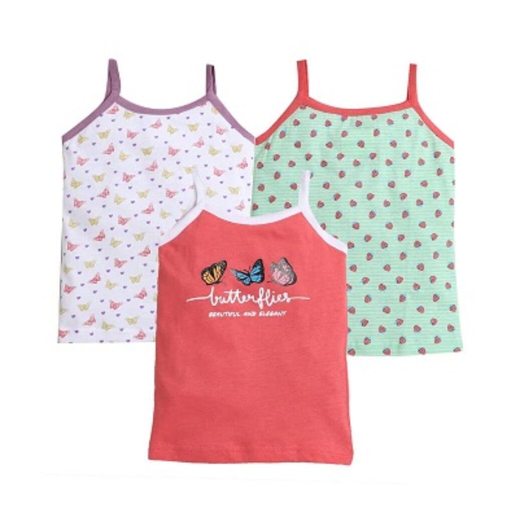 Bumzee Girls Printed Camisole Slip Pack of 3