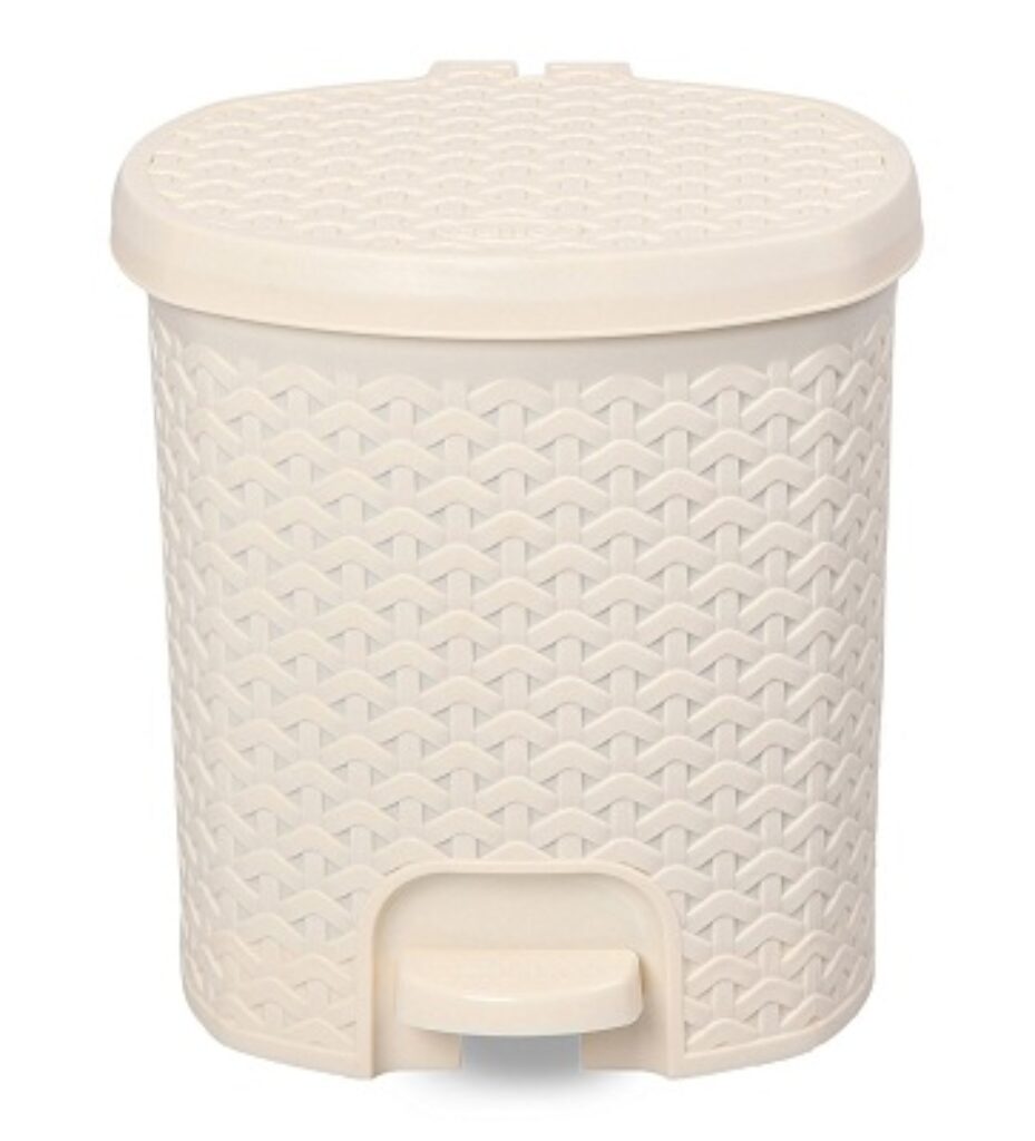 CELLO Classic Plastic Pedal Bin 2, 12 Liters, Ivory