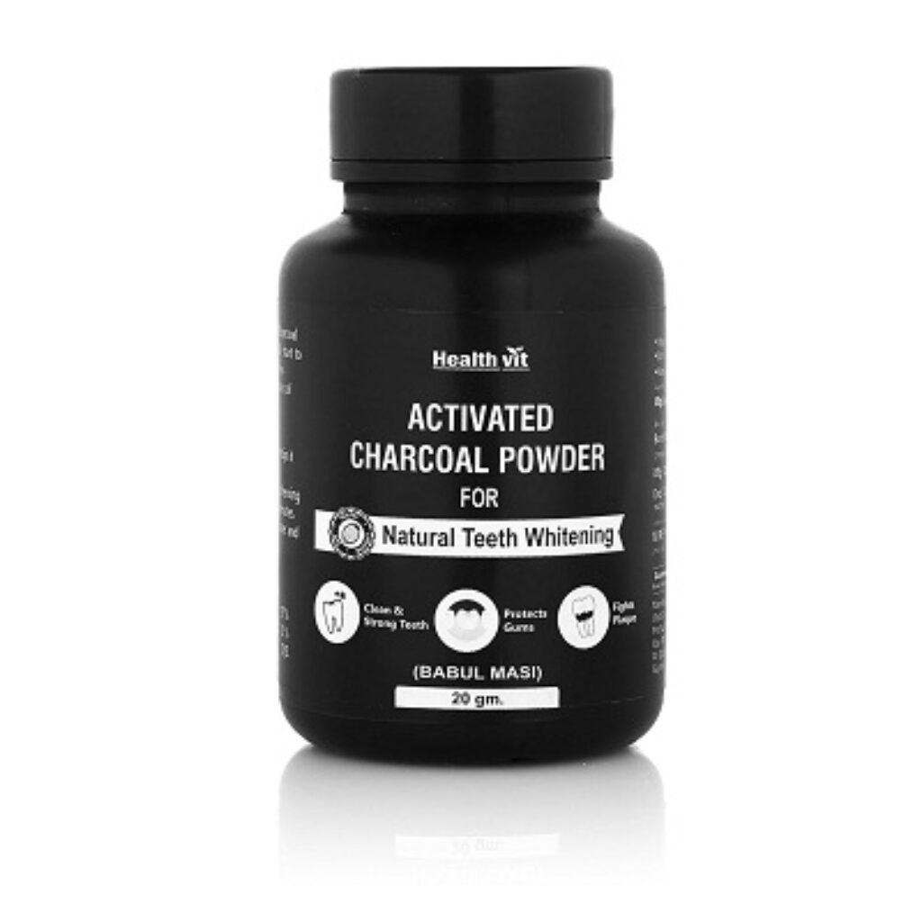 Healthvit Activated Charcoal Powder for Teeth Whitening - 20gm