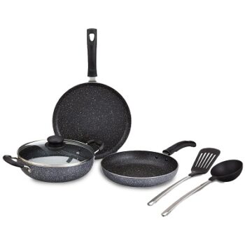 Amazon Brand - Solimo 6 Piece Non-Stick Cookware Set