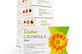 Dabur Calendula Soap - 450g (Pack of 6, 75g each) | Power of Soothing Calendula Oil