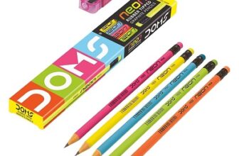 DOMS Neon Rubber Tipped HB/2 Graphite Pencils Box Pack
