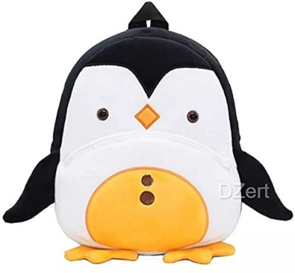 DZert Kids Soft Plush Backpacks Cartoon Boys Girls Baby (2-5 Years) (Penguin) - Black