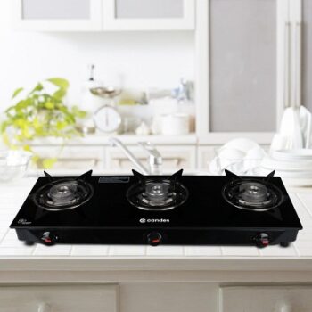 Candes Toughened Glass 3 Burner Manual Gas Stove
