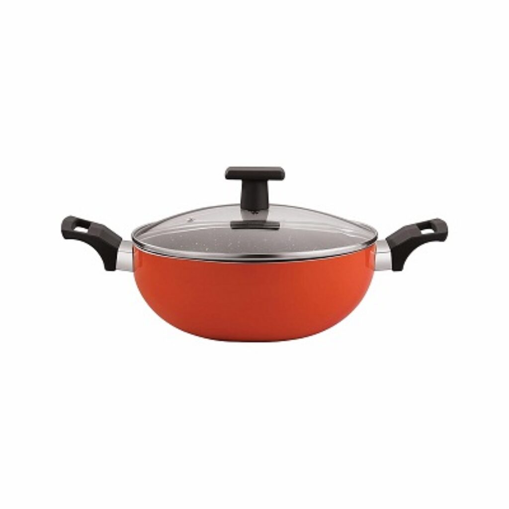 Home Puff Neelam Non-Stick Kadai with Glass Lid,