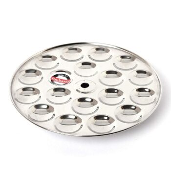 Embassy Stainless Steel Special Mini Idli Plate Without Stand (Thick Gauge), 19.4 cms, 1-Piece, 18 Idlis/Plate