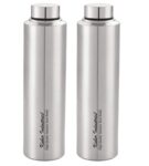 Kuber Industries Stainless Steel Water Bottle, 900 ML- Pack of 2 (Silver)