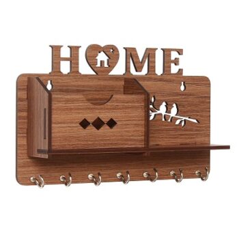 Webelkart Wooden Matte Finish Designer Home Side Wall Shelf, Key Holder