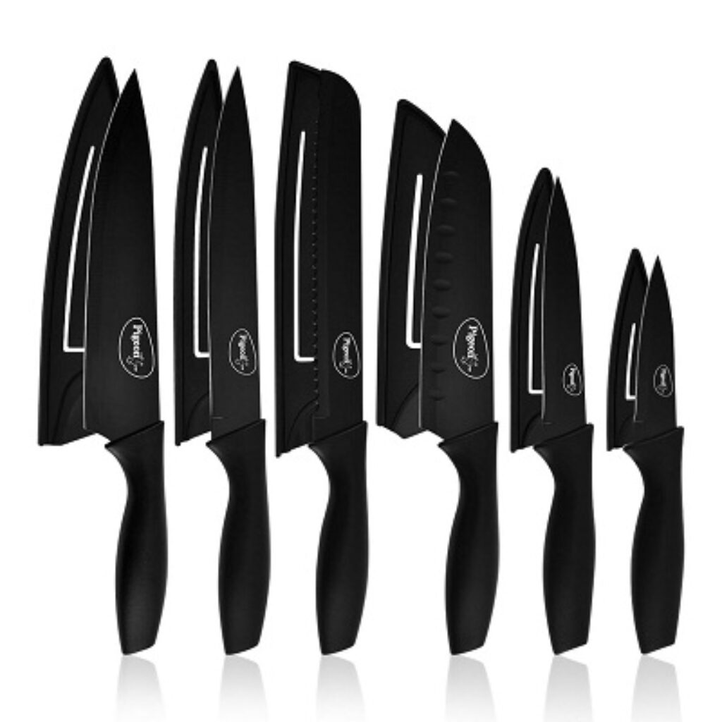 Pigeon by Stovekraft Edge Carbon Knife Set 6 Pcs (Black)