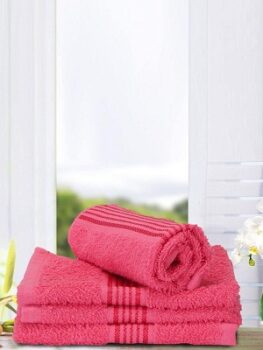 KOPA by Bianca 400 GSM Quick Dry 100% Cotton Soft Terry Towel -4pc Face Towel (d'ross) Solid-Pink