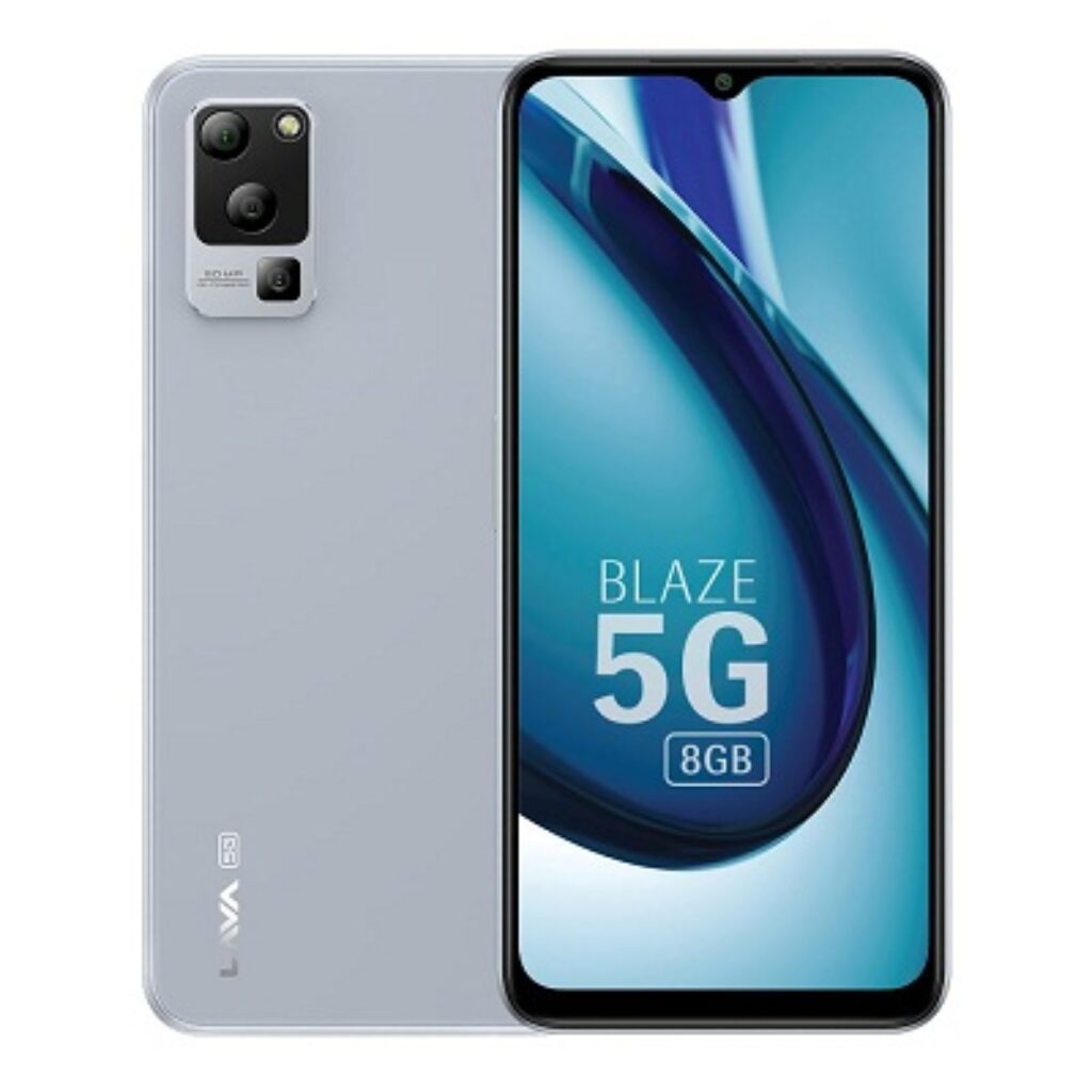 Lava Blaze 5G (Glass Blue, 8GB RAM, UFS 2.2 128GB Storage)