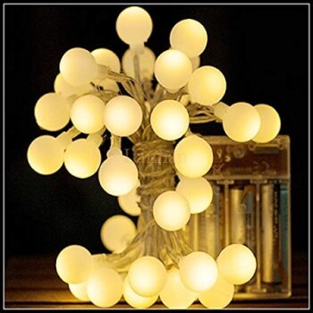 Quace 3M 16 Led Fairy String Lights Battery Operated Mini Ball Shape(Mini Balls) (Yellow)