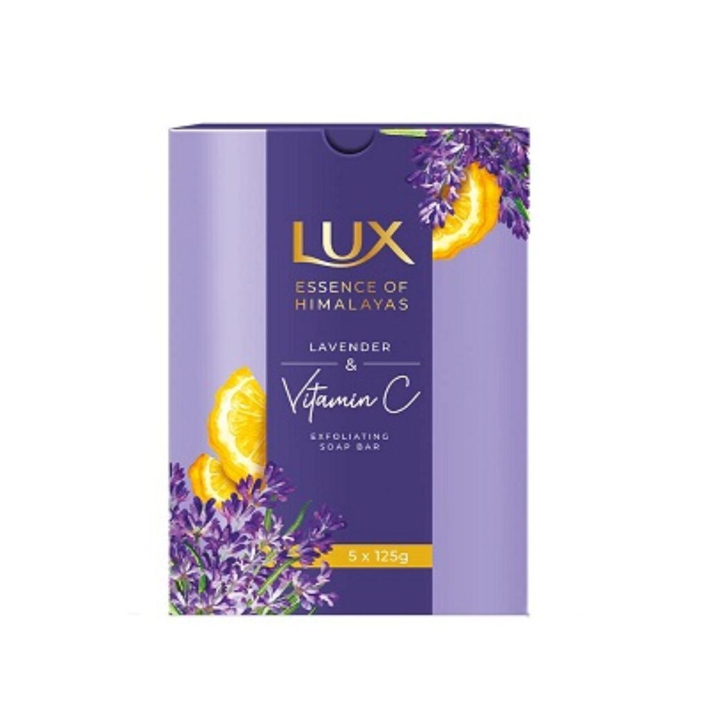 LUX LAVENDER & VITAMIN C EXFOLIATING SOAP 5x125g