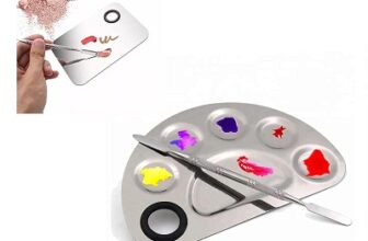 Coslifestore- Makeup Mixing Palette Stainless Steel Cosmetic Makeup Palette with Spatula a Foundation Mixing Tool- pack of 2 types of mixing palette