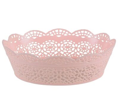 Nayasa Plastic Basket (27 cm x 22 cm x 9 cm, Peach)