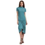 PURVAJA Women’s Fit & Flare Below Knee Length Dress (Ruby-384-390)
