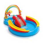 Intex Kid's Inflatable Rainbow Ring Water Play Center with Quick Fill Air Pump