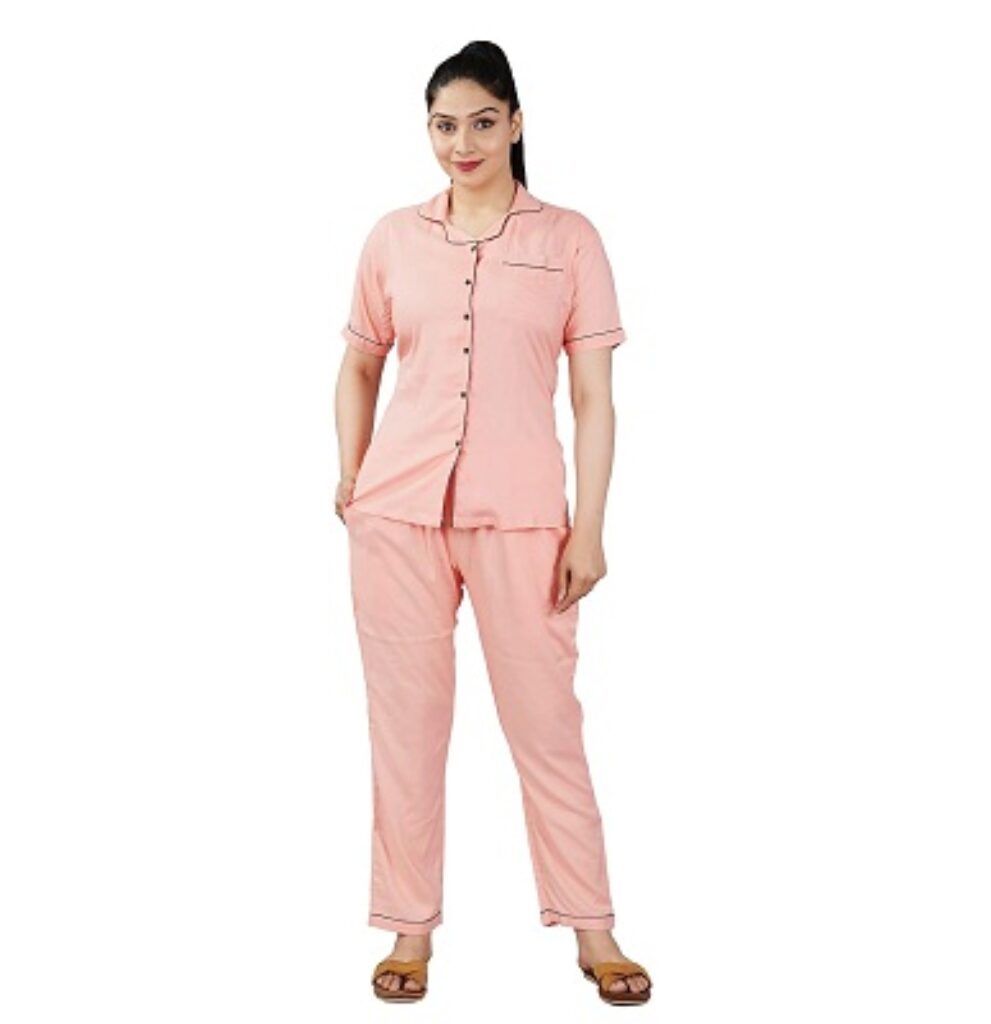 PARIJATH'S Rayon Night Suit for Women Shirt Pyjama Set