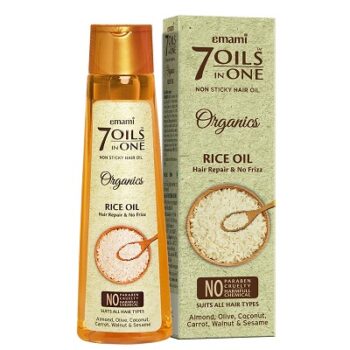Emami 7 Oils In One Organics Rice Oil Hair Repair & No Frizz