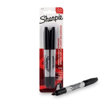 SHARPIE Twin Tip Black Permanent Marker