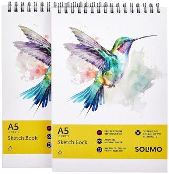 Amazon Brand - Solimo Sketchbooks, Spiral-Bound, Mini Size