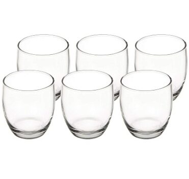 Amazon Brand - Solimo Juice Glass Set, Set of 6 (245ml Each, Transparent)