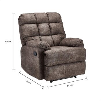 Amazon Brand - Solimo Biela 1 Seater Fabric Recliner (Brown)
