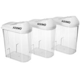 Amazon Brand - Solimo Plastic Storage container Set with sliding mouth (Set of 3, 750 ml)