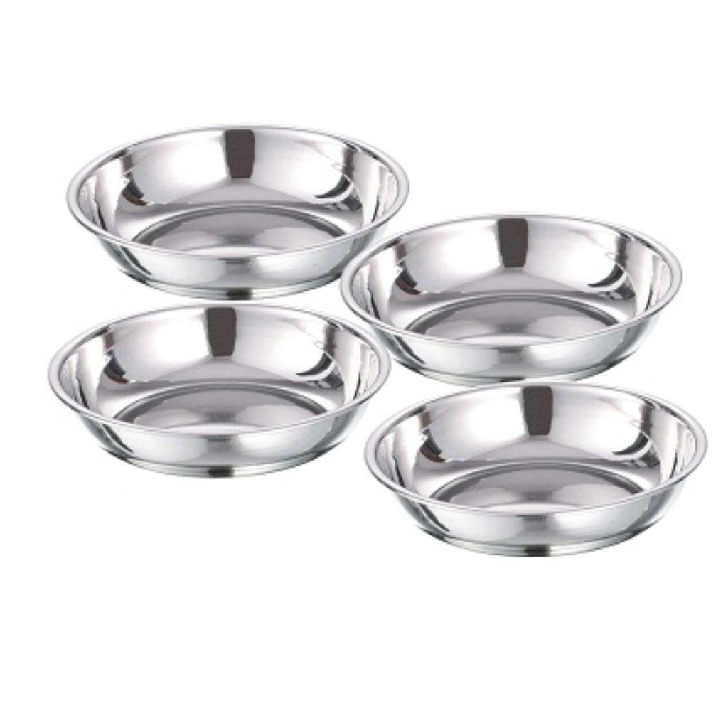 Sorabh HPP 6 Stainless Steel Halwa Plate Bowl/Katori for Serving Dish