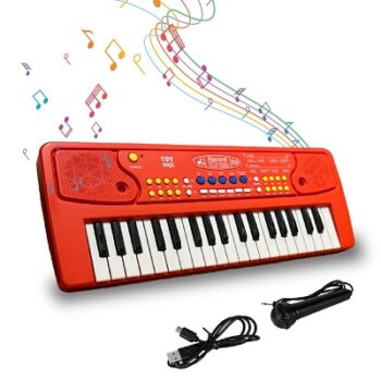 ToyMagic Kids Keyboard with 37 Keys & Microphone|Electronic Piano for Beginners