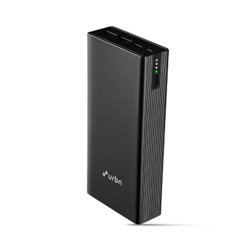 URBN 20000 mAh 20W Metal Power Bank | Type C PD (Input& Output) Dual USB Output (Black)