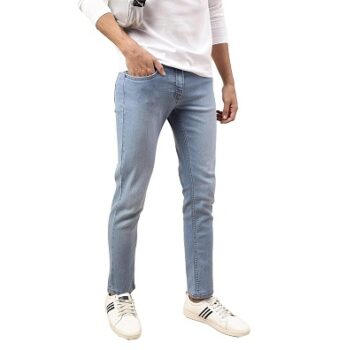 Veirdo® Pure Cotton Slim Fit Full Length Mid Rise Denim for Men