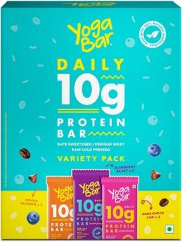 Yogabar Variety Pack 10g Protein Bars [Pack of 6]