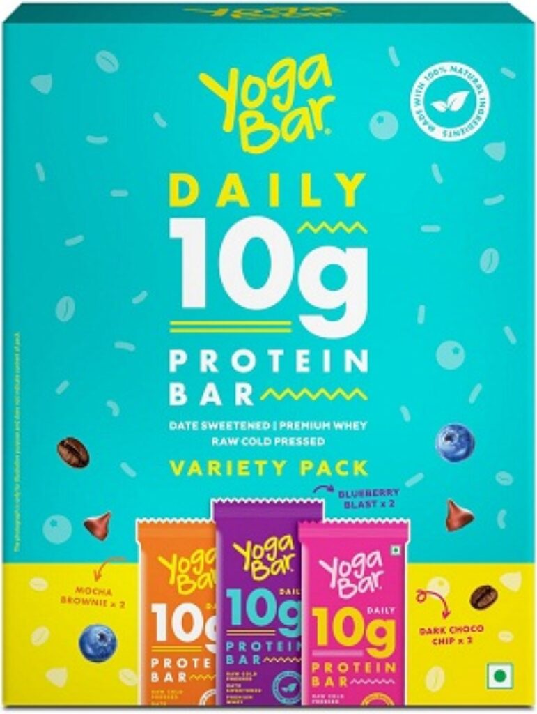 Yogabar Variety Pack 10g Protein Bars [Pack of 6]