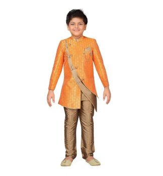 AHHAAAA Ethnic Indo Western Sherwani with Waistcoat for Boys