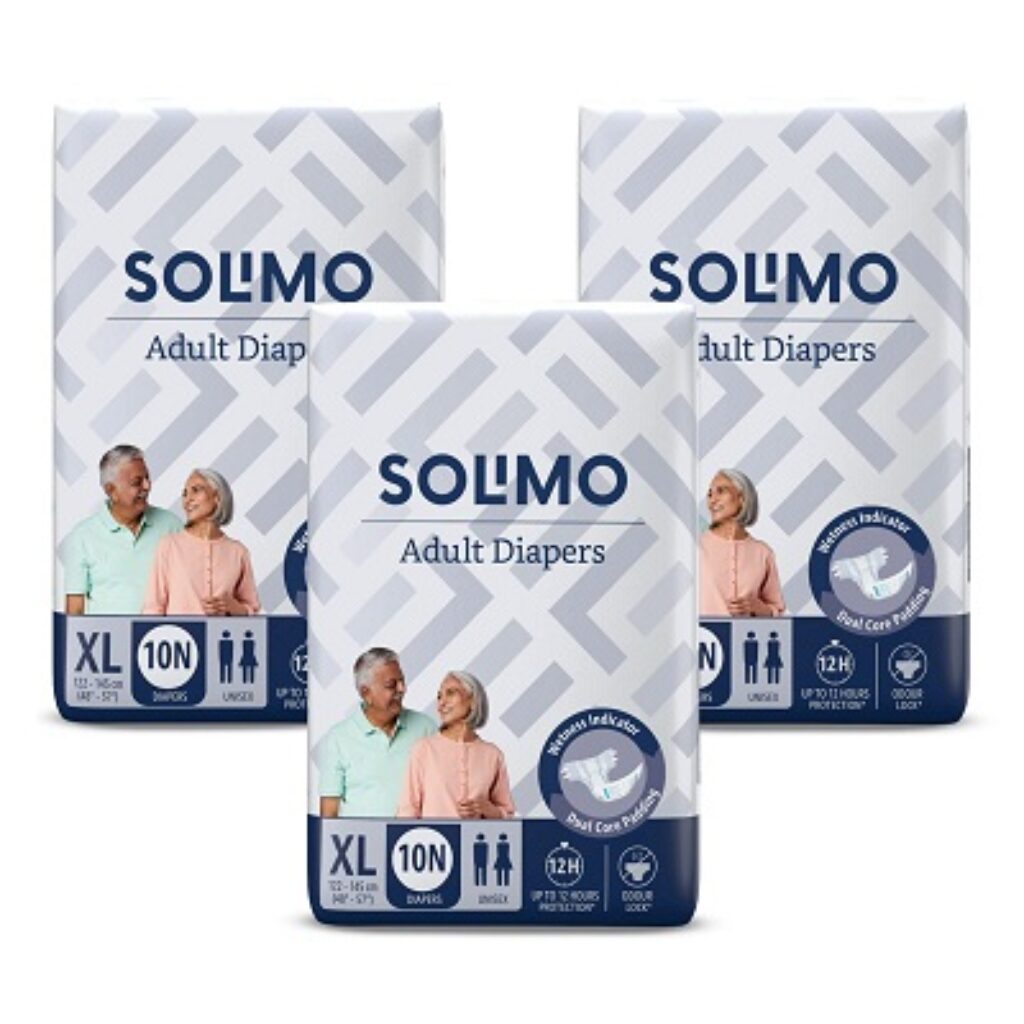 Amazon Brand - Solimo Adult Diapers Tape Style- XL, Pack of 30