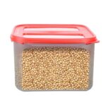 Cutting EDGE Square Modular Air Tight Multi Purpose Container Set - for Rice, Flour, Cereals, Sugar & More (Red) (1, 3L)