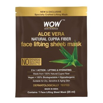 WOW Skin Science Aloe Vera Natural Cupra Fiber Face Lifting Sheet Mask