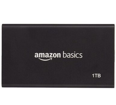 amazon basics Portable 1TB SSD, USB 3.2 Gen 2x2 (20Gbps, Type-C), Read Speed up to 2000MB/s