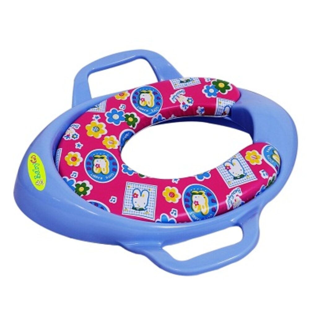 BabyGo Cushioned Potty Seat, Toilet Seat with Handle for kids (Blue)