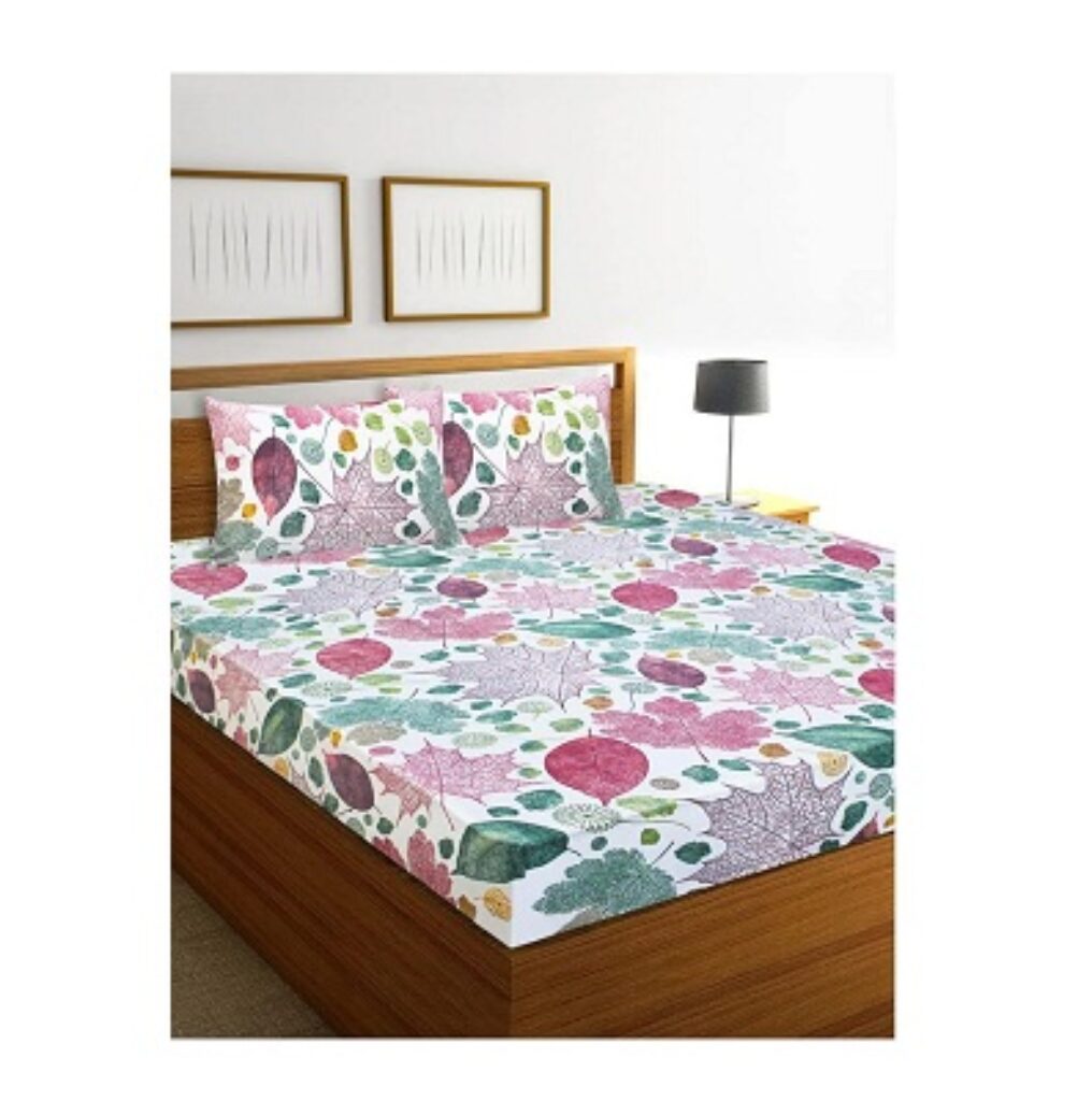 Hometales Microfiber Floral BedSheets with 2 Pillow Covers - Multicolor