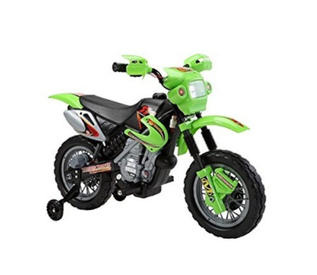 Brunte Green Kids Battery Operated Ride on Lean Bike with Light